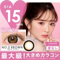 FABULOUS 1month NO.3 ブラウン DIA15.0 BC8.7 着色直径14.5 度なし2枚入り