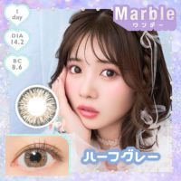 Marble 1day ハーフグレー DIA14.2 BC8.6 着色直径13.6 度あり 度なし 10枚入り