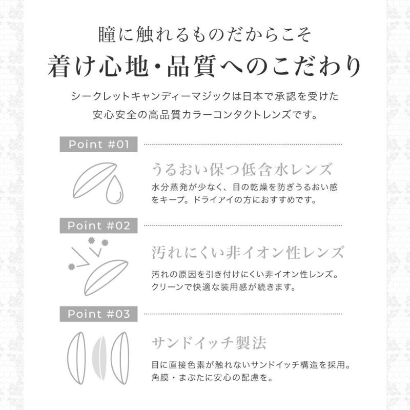 Color Chart カラー別レンズ一覧表｜ Power ±0.00（度なし）～ -8.00