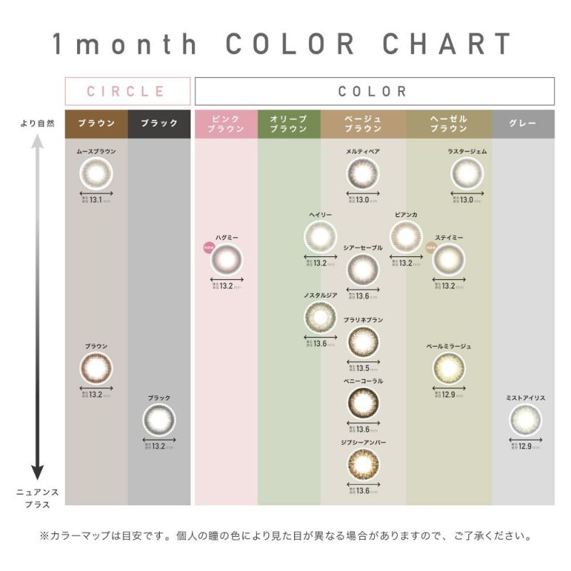 カラコン】ReVIA 1month COLOR 《ステイミー》 度あり 1箱1枚入り｜candy magic公式ショップ本店